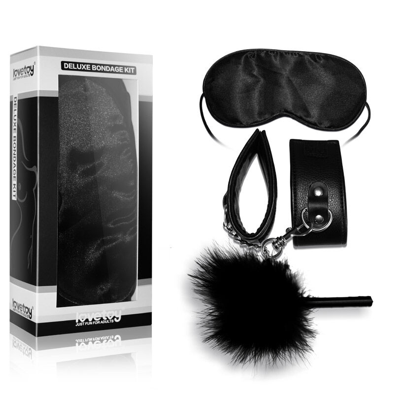 Набір БДСМ - Deluxe Bondage Kit (маска, наручники, пір'їнка)