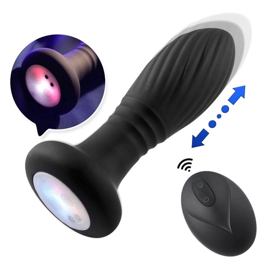 Універсальний анальний стимулятор - Thrusting Anal Plug Black
