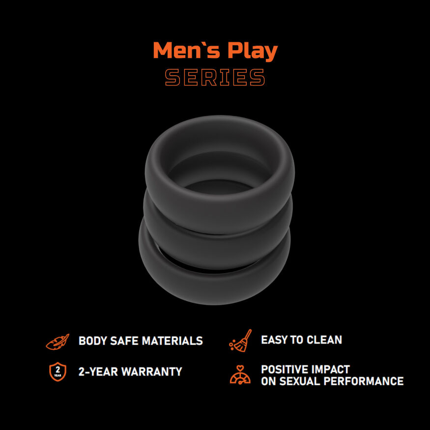 Набор эрекционных колец - Erospace Men’s Play Set Of 3 Cock Rings B9