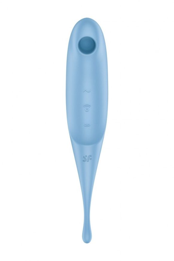 Гибридный вакуумный вибратор с точечной стимуляцией Satisfyer Twirling Pro, голубой