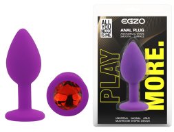 Силіконова анальна пробка EGZO - Silicone Purple Round Plug Red, size S