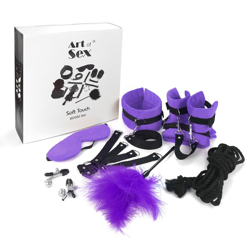 BDSM-набір Art of Sex  -  Soft Touch BDSM Set, фіолетовий, 9 предметів