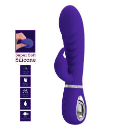 Ребристий вібратор Pretty Love - Prescott Purple, BI-014635-3
