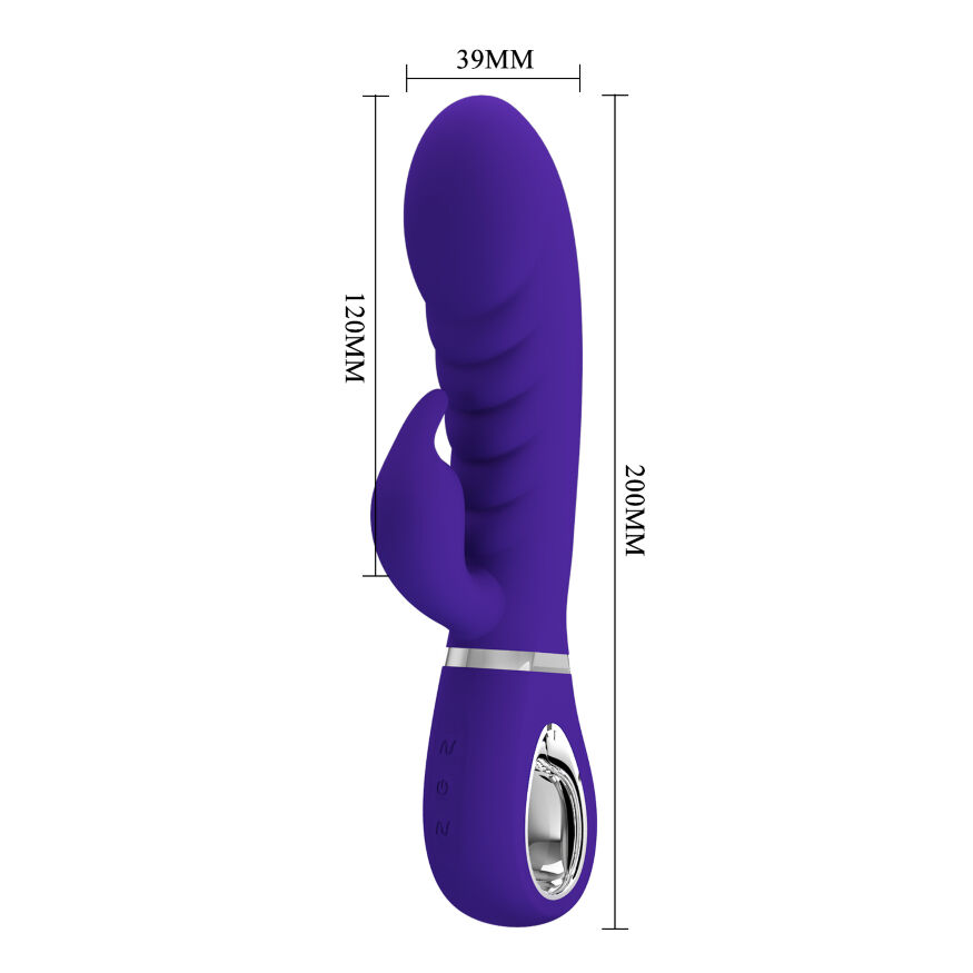 Ребристий вібратор Pretty Love - Prescott Purple, BI-014635-3