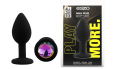Силиконовая анальная пробка EGZO - Silicone Black Round Plug Rainbow, size S