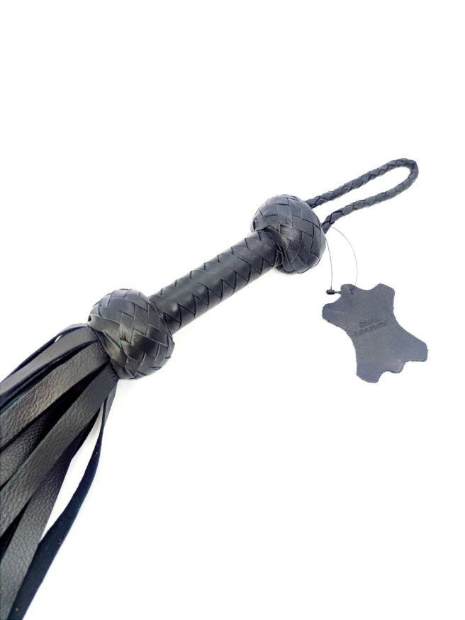 Флогер шкіра Ds Fetish Calf Leather Flogger Round Knotting XA313