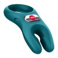 Эрекционное виброкольцо с двойной стимуляцией клитора Fun Factory NŌS PRO Bottle Green, 2 мотора