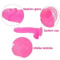 Фалоімітатор рожевого кольору Jelly Studs Crystal Dildo Large 8" Pink