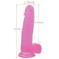 Фалоімітатор рожевого кольору Jelly Studs Crystal Dildo Large 8" Pink