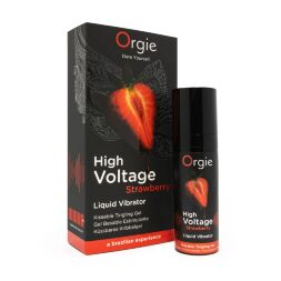 Жидкий вибратор Orgie High Voltage - Strawberry, 15 мл, эффект мурашек, очень мощный, вкус клубники