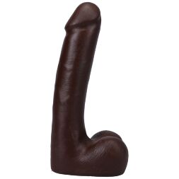 Черный фаллоимитатор из киберкожи Doc Johnson The Realistic Cock ULTRASKYN - 9 Inch with Balls Chocolate