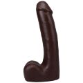 Чорний фалоімітатор із кібершкіри Doc Johnson The Realistic Cock ULTRASKYN - 9 Inch with Balls Chocolate