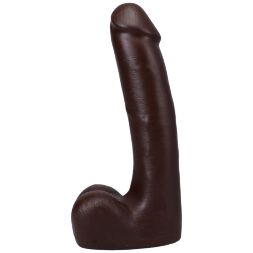 Черный фаллоимитатор из киберкожи Doc Johnson The Realistic Cock ULTRASKYN - 9 Inch with Balls Chocolate