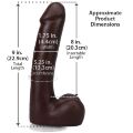 Чорний фалоімітатор із кібершкіри Doc Johnson The Realistic Cock ULTRASKYN - 9 Inch with Balls Chocolate