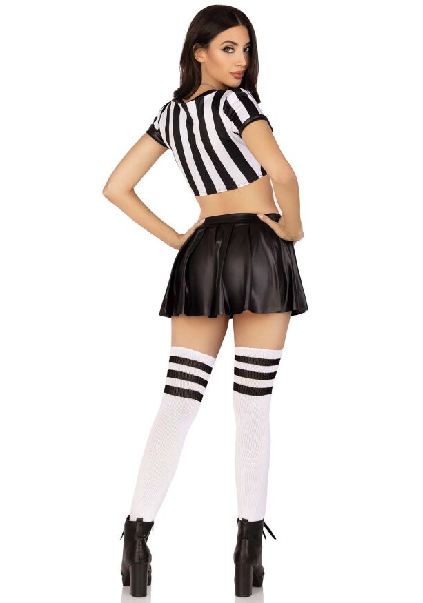 Костюм рефери Leg Avenue Time Out Referee XS, кроп-топ, юбка, свисток