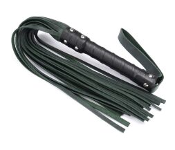 Флогер з натуральної шкіри Flirty Hard Leather - Green, BG-00032
