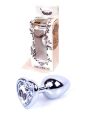 Анальна пробка - Jewellery Silver Heart Plug Clear