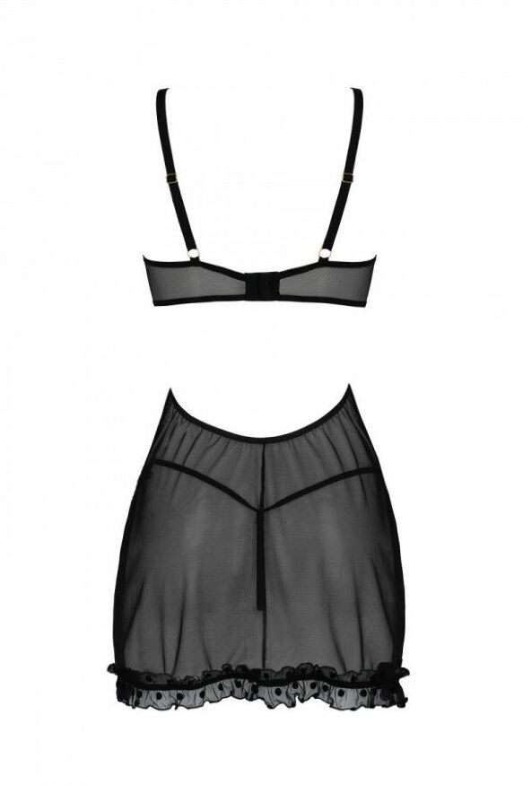 Еротичний пеньюар Passion MARINA CHEMISE, L/XL, black