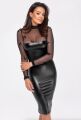 Платье Noir Handmade F310 Sublime, XXL, black, миди, мокрый эффект, верх — сетка, длинный рукав