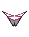 Трусики-стрінги Obsessive Novenes crotchless thong, XS/S, сітка, стрепи, прикраса зі стразами, відкр