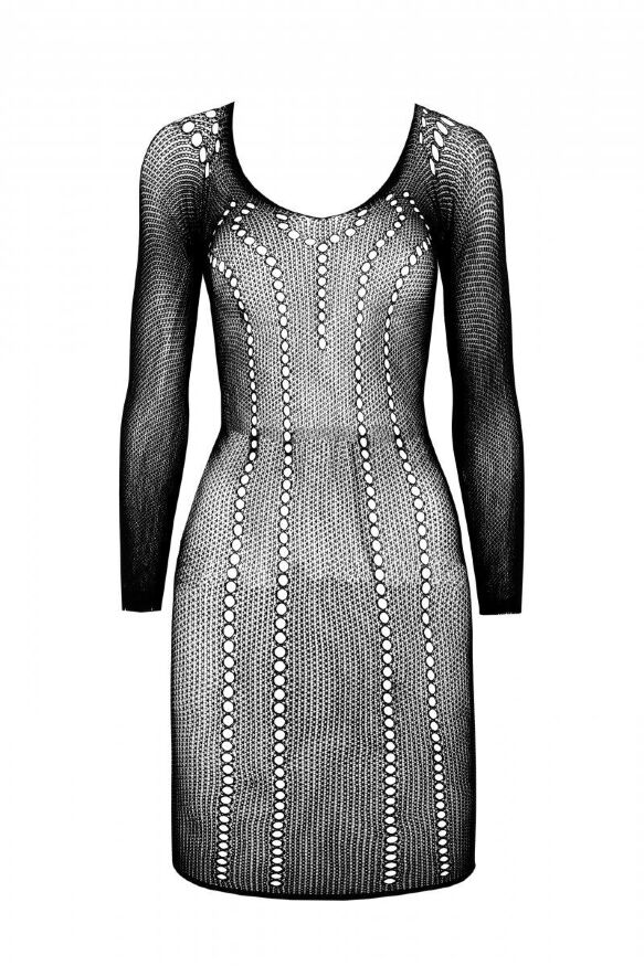 Полупрозрачное мини-платье Passion BS101 One Size, white, рукава-митенки