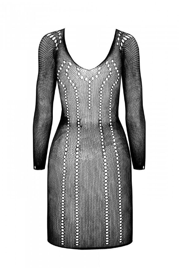 Полупрозрачное мини-платье Passion BS101 One Size, white, рукава-митенки