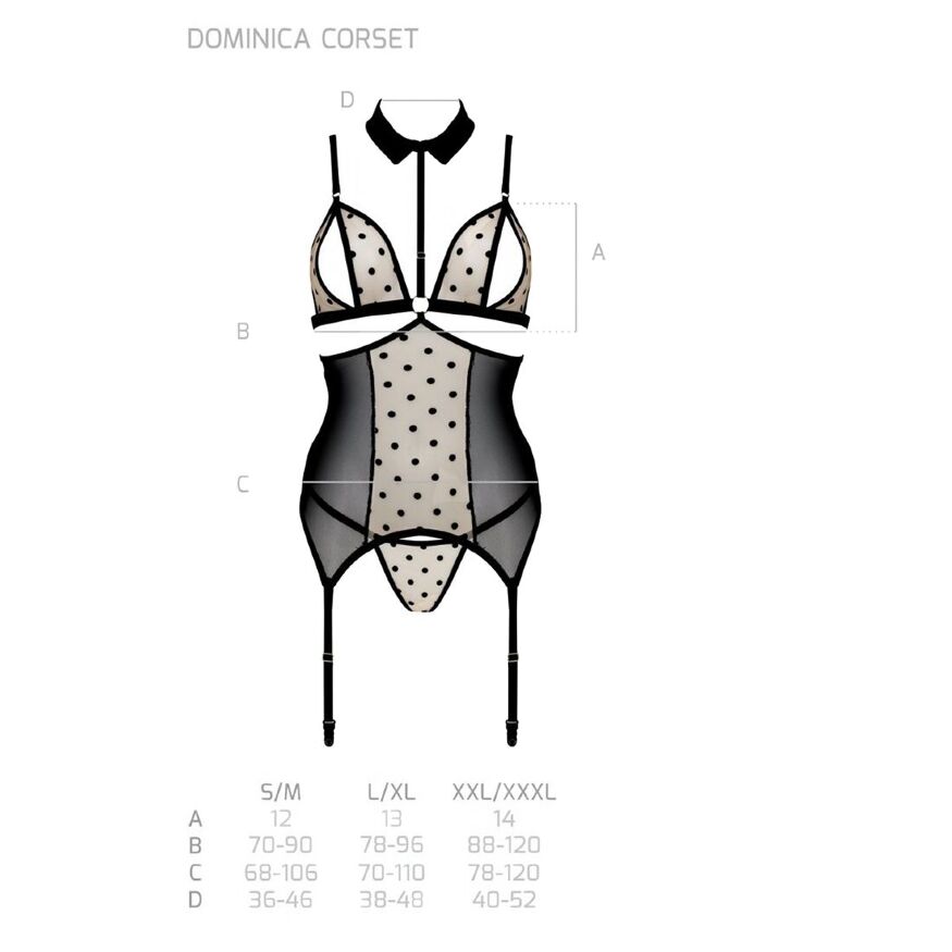 Passion - DOMINICA CORSET - Сексуальный корсет с трусиками, S/M (бежевый)