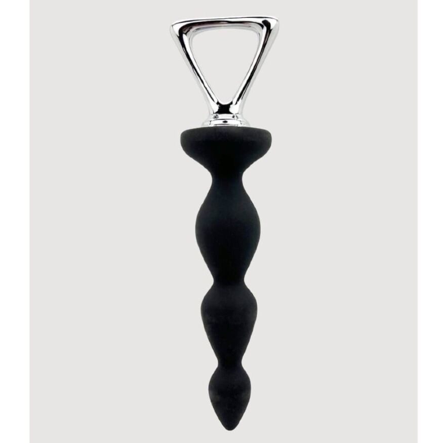 Анальна силіконова ялинка Adrien Lastic Arrow з металевим утримувачем, чорна