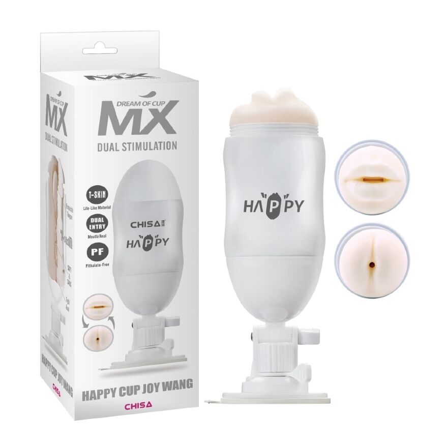 Мастурбатор в колбе регулируемый CHISA MX Happy Cup Joy Wang Mouth &amp; Ass