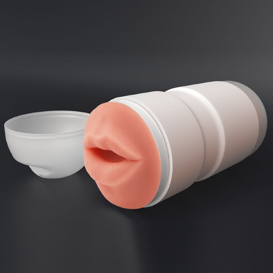 Оригінальний мастурбатор ротик у міцному пластиковому футлярі Sex In A Can Mouth Lotus Tunnel