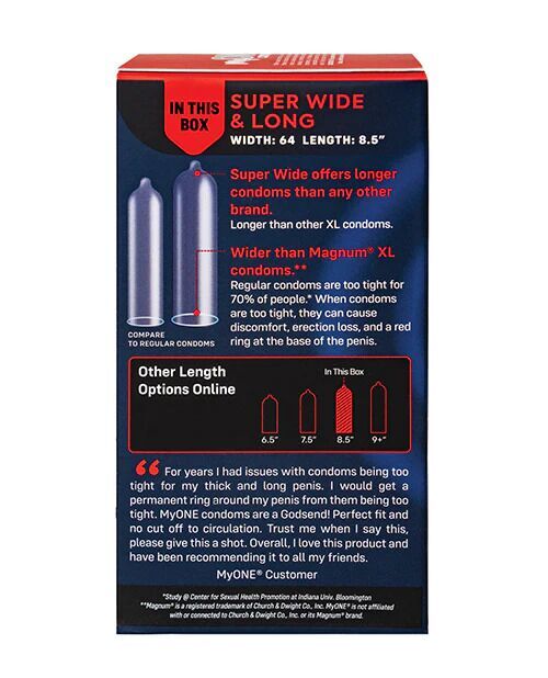 Презервативы MyONE Super Wide &amp; Long 10 шт, картонная коробка