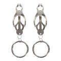 Затискачі-метелики з кільцем Taboom Nipple Play Butterfly Clamps With Ring, сріблясті