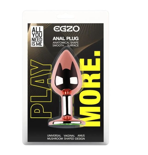 Анальная пробка с кристаллом EGZO - Rose Gold Round Plug Clear size M