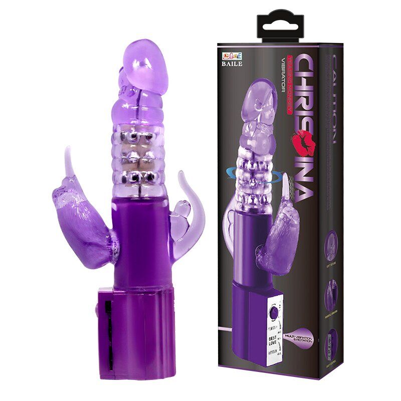 Вибратор с стимулятором клитора Cute Baby Vibrator, BW-004104SY