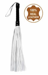 Флогер з натуральної шкіри Flirty Leather - Black & White, BG-00033