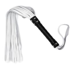 Флогер з натуральної шкіри Flirty Leather - Black & White, BG-00033