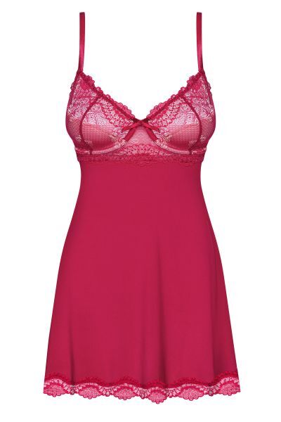 Бебидолл Obsessive Rosalyne babydoll &amp; thong red L/XL
