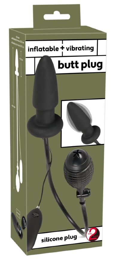Анальная пробка с накачкой и вибрацией Inflatable + Vibrating Butt Plug