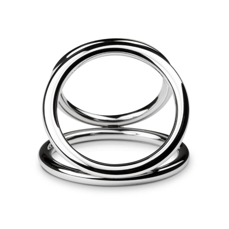 Тройное эрекционное кольцо Sinner Gear Unbendable - Triad Chamber Metal Cock and Ball Ring - Medium