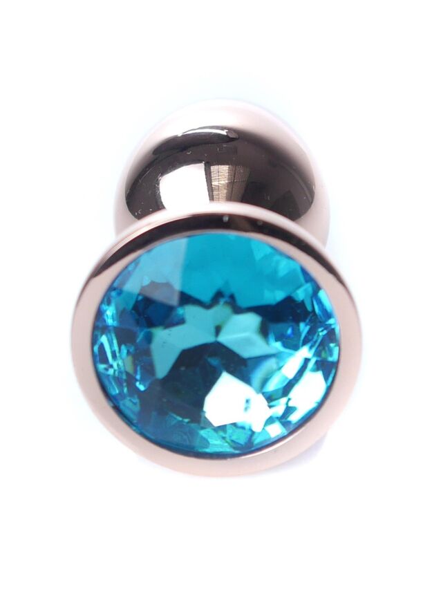 Анальна пробка - Jewellery Red Gold Plug Light Blue