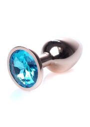 Анальна пробка - Jewellery Red Gold Plug Light Blue