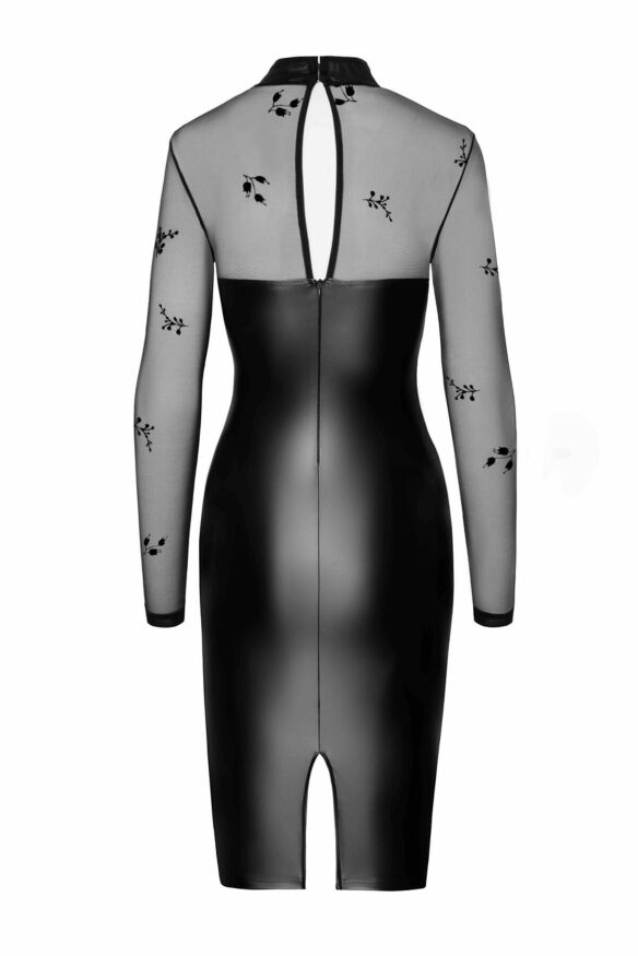 Сукня Noir Handmade F310 Sublime, 3XL, black, міді, мокрий ефект, верх  -  сітка, довгий рукав