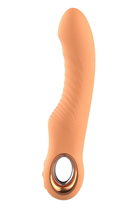 Вибратор ребристый Dream Toys Glam Flexible Ribbed Vibe, оранжевый