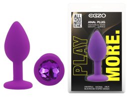 Силіконова анальна пробка EGZO - Silicone Purple Round Plug Purple, size S