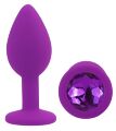 Силиконовая анальная пробка EGZO - Silicone Purple Round Plug Purple, size S