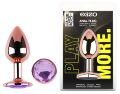 Анальная пробка с кристаллом EGZO - Rose Gold Round Plug Amethyst size S