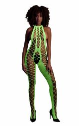 Бодистокинг - Ouch! Bodystocking With Halterneck Green, XS/XL