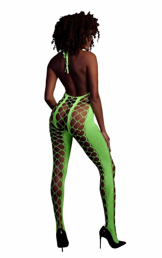 Бодистокинг - Ouch! Bodystocking With Halterneck Green, XS/XL