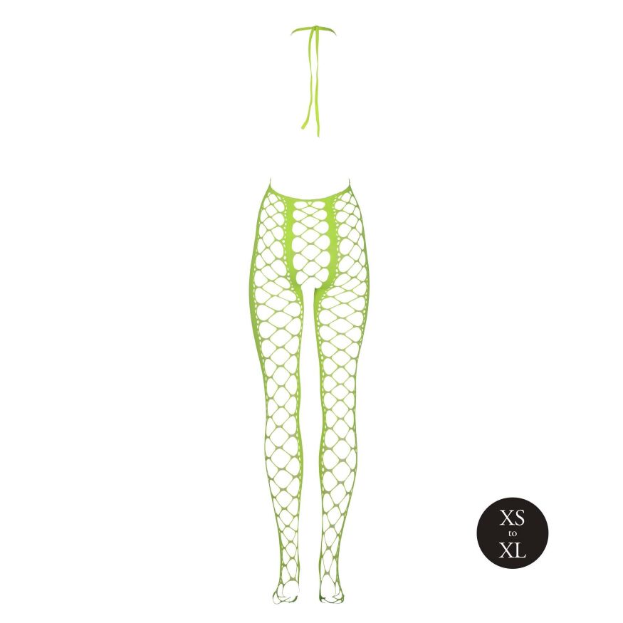 Бодистокинг - Ouch! Bodystocking With Halterneck Green, XS/XL