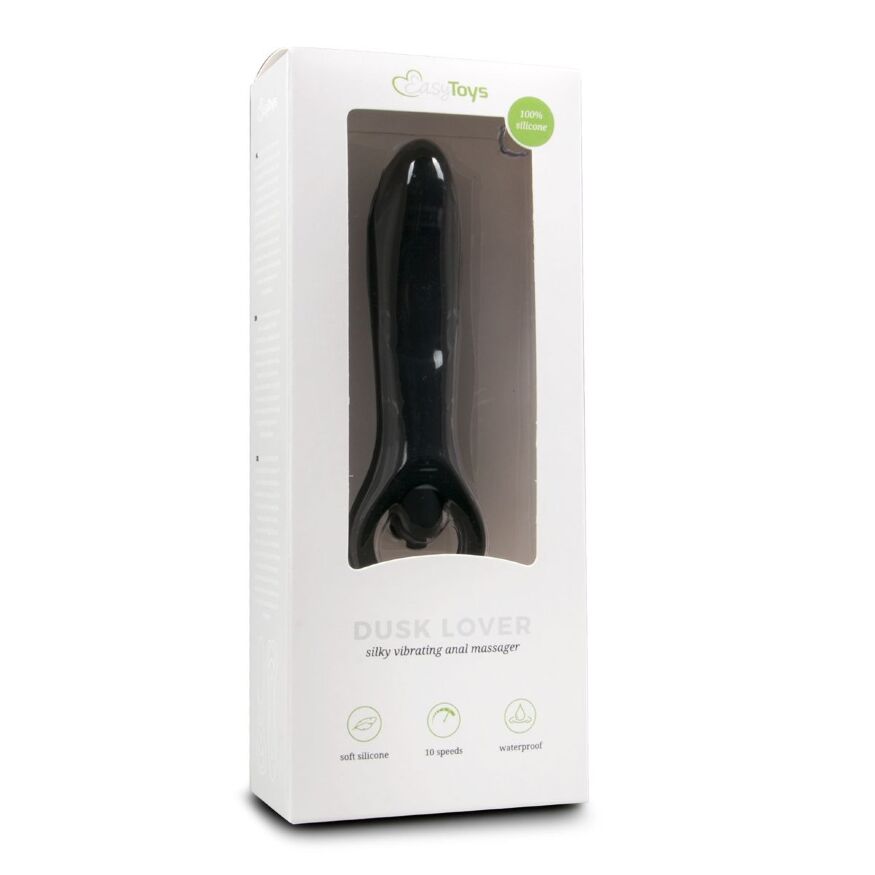 ET187BLK Анальный вибратор Easytoys, силиконовый, черный, 15.5х3 см